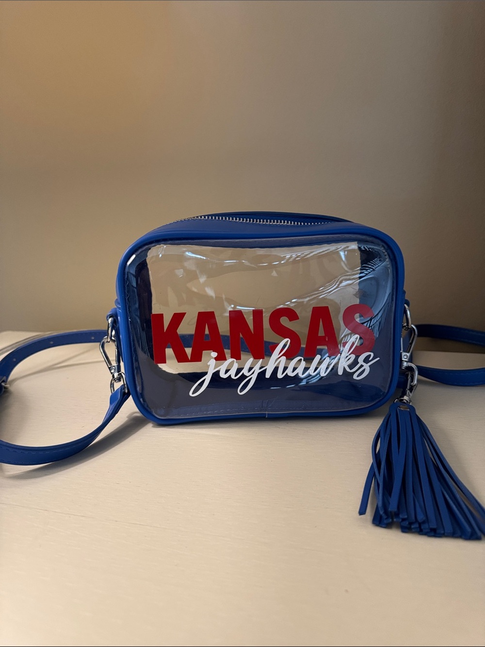 🏈 Kansas Jayhawks Clear Crossbody Bag - Blue